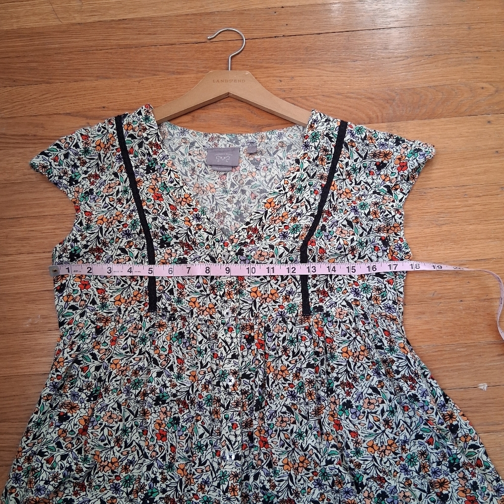 Vanessa Virginia Anthropologie Floral Blouse Lace Small - Picture 7 of 8